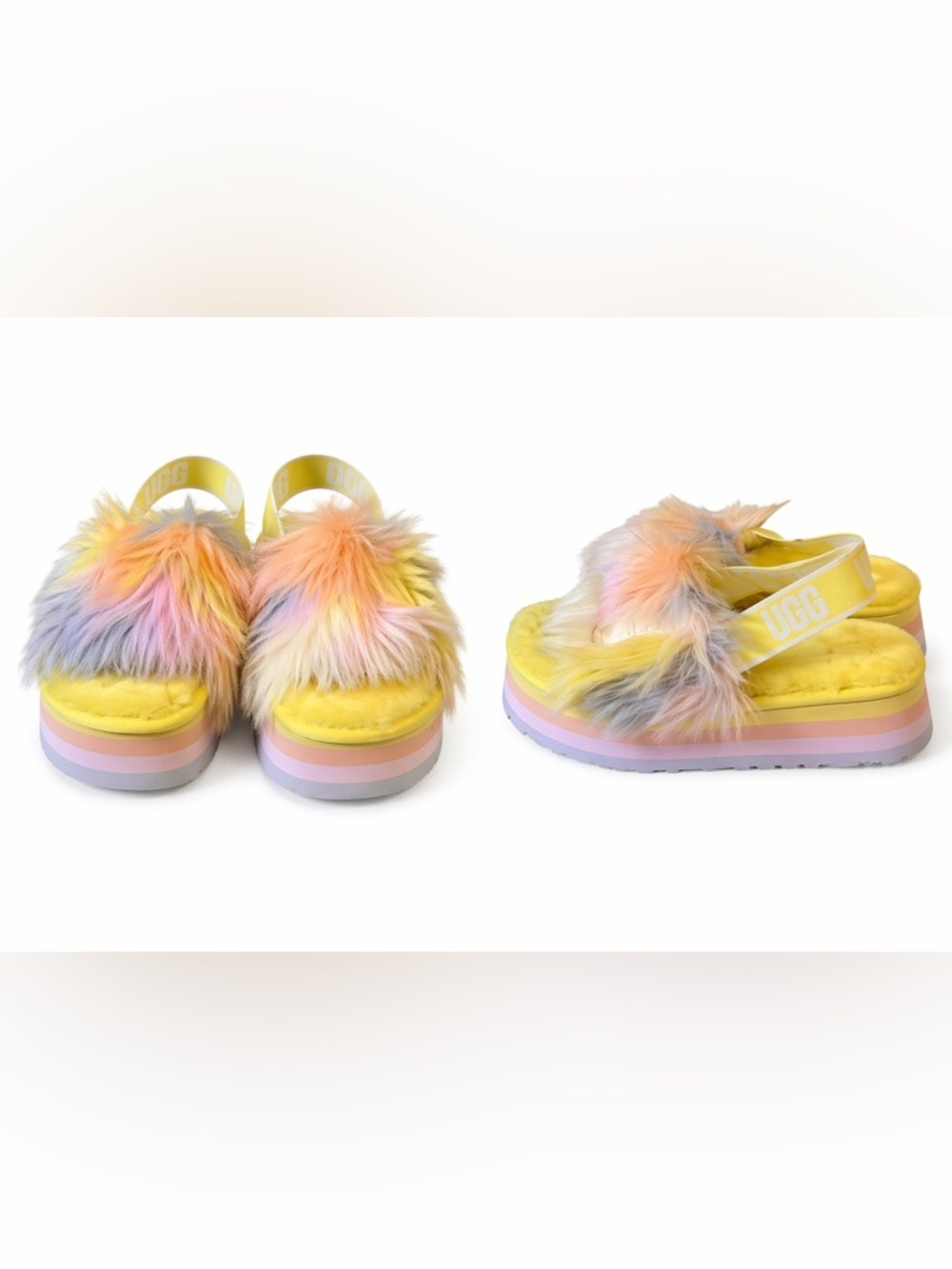 UGG Womens Furry Disco Slides Size 8